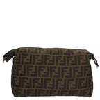 FENDI Zucca Canvas Pouch Brown Blackep7110