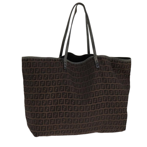 FENDI Zucchino Canvas Tote Bag Brownep7111