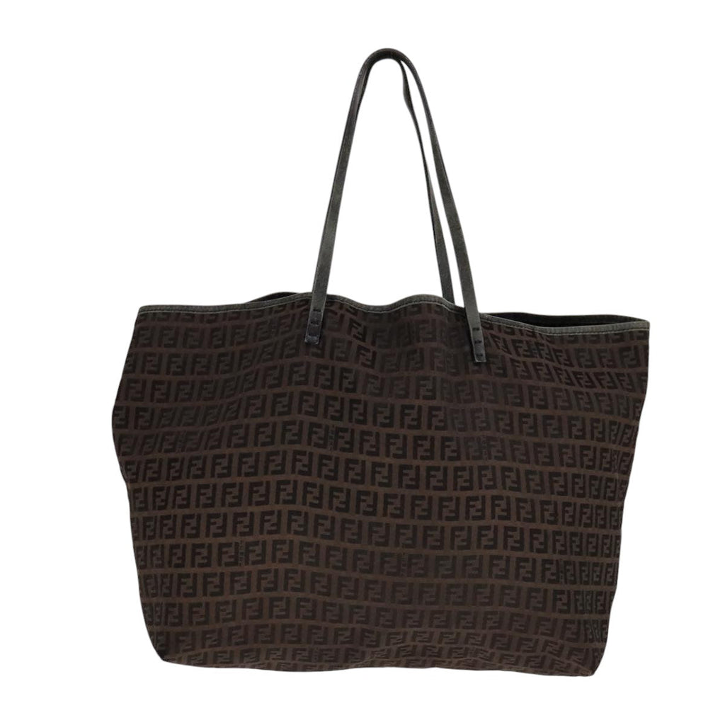 FENDI Zucchino Canvas Tote Bag Brownep7111