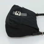 FENDI Mamma Baguette Shoulder Bag Nylon Black Silverep7119