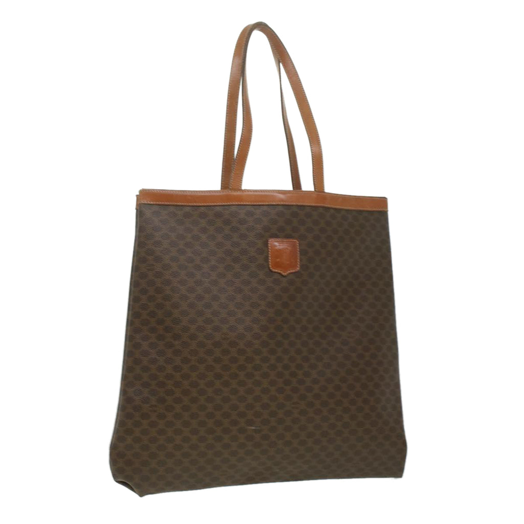 CELINE Macadam Canvas Tote Bag PVC Leather Brown  ep712