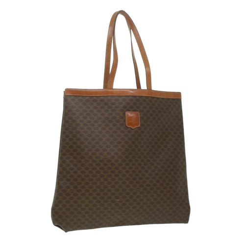 CELINE Macadam Canvas Tote Bag PVC Leather Brown  ep712