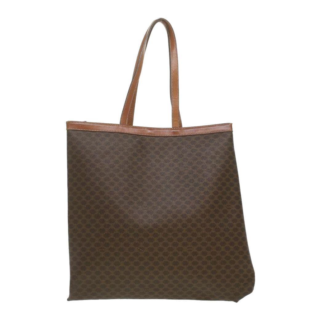 CELINE Macadam Canvas Tote Bag PVC Leather Brown  ep712
