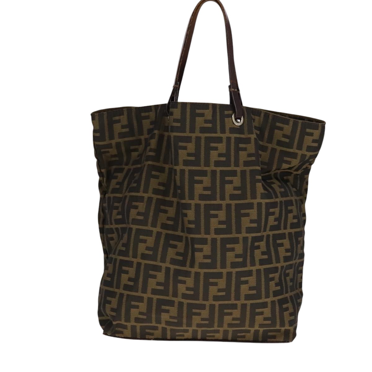 FENDI Zucca Canvas Hand Bag Brown Blackep7128