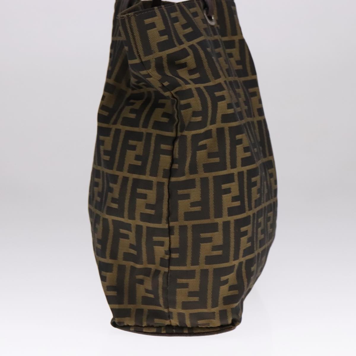 FENDI Zucca Canvas Hand Bag Brown Blackep7128