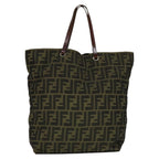 FENDI Zucca Canvas Tote Bag Brown Blackep7142