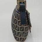 FENDI Zucchino Canvas Mamma Baguette Shoulder Bag Navyep7212
