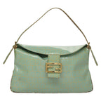 FENDI Zucchino Mamma Baguette Shoulder Bag Coated Canvas Peppermintep7217