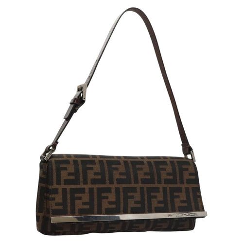 FENDI Zucca Canvas Shoulder Bag Brownep7236