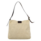 FENDI Zucca Canvas Shoulder Bag Beigeep7339