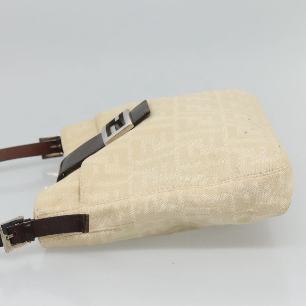 FENDI Zucca Canvas Shoulder Bag Beigeep7339