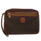 CELINE Macadam Canvas Clutch Bag PVC Leather Brown  ep870