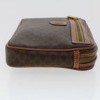 CELINE Macadam Canvas Clutch Bag PVC Leather Brown  ep870