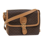 CELINE Macadam Canvas Shoulder Bag PVC Leather Brown  ep905