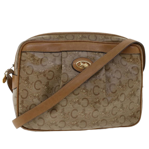 CELINE C Macadam Canvas Shoulder Bag Beige  ep906