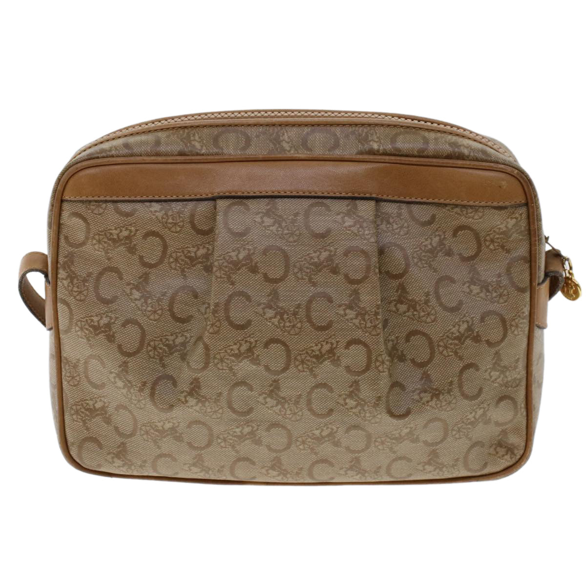 CELINE C Macadam Canvas Shoulder Bag Beige  ep906
