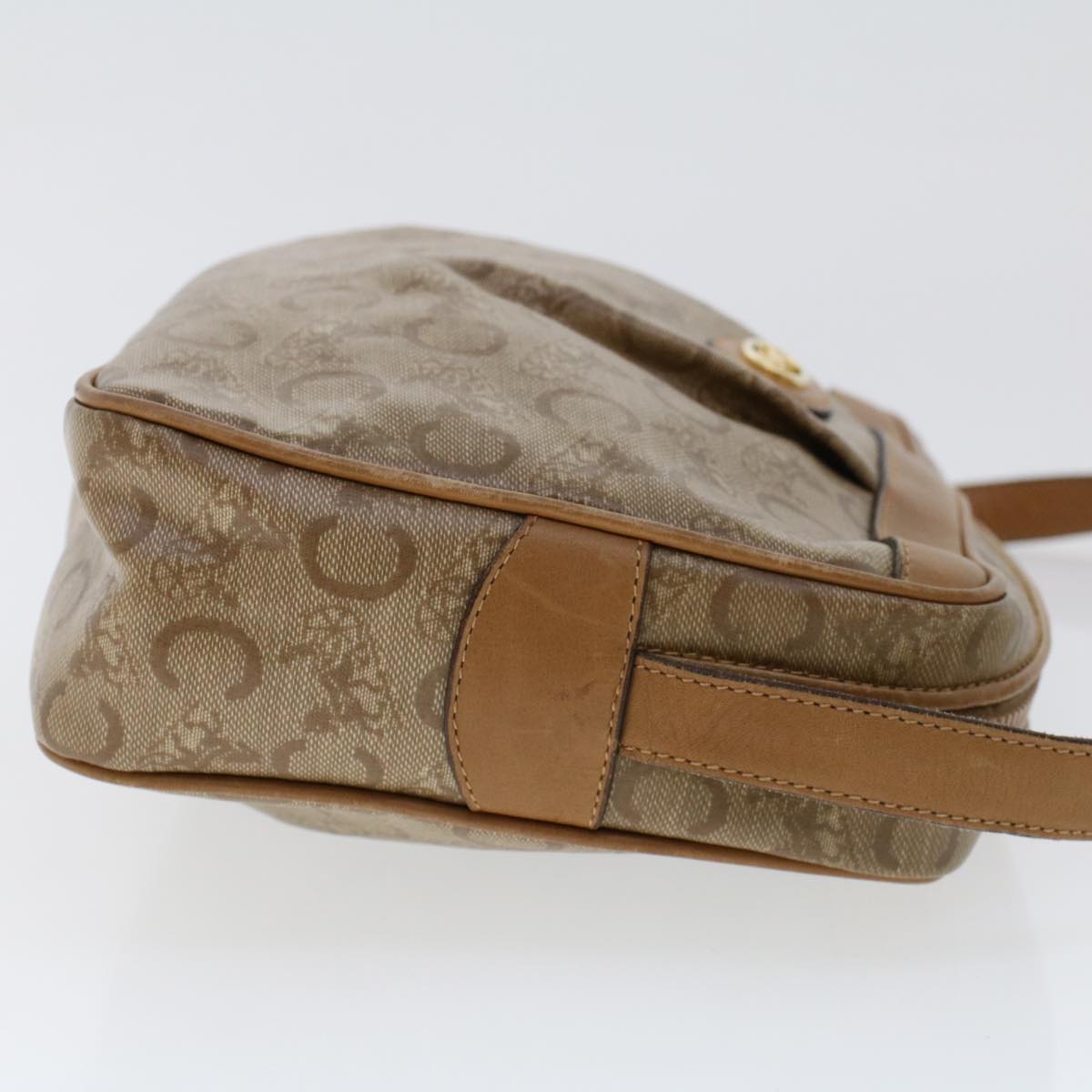 CELINE C Macadam Canvas Shoulder Bag Beige  ep906