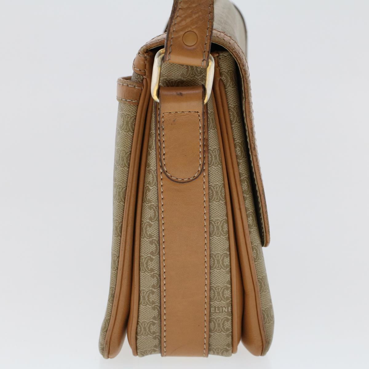 CELINE Macadam Canvas Shoulder Bag Beige  ep907