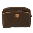 CELINE Macadam Canvas Clutch Bag PVC Leather Brown  ep963