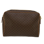 CELINE Macadam Canvas Clutch Bag PVC Leather Brown  ep963