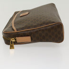 CELINE Macadam Canvas Clutch Bag PVC Leather Brown  ep963