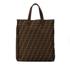 Fendi Zucca Canvas Leather Tote Bag 8BH263
