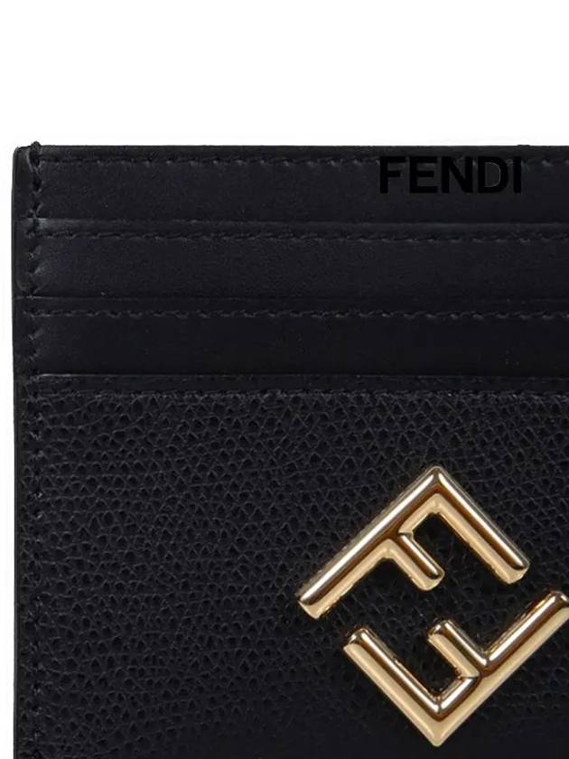 Fendi Logo Diamond Card Wallet Black