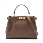 FENDI Peekaboo Medium in Leather Brown 8BN290