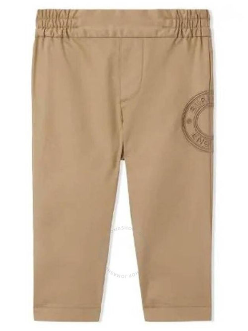 Burberry Burberry Boys Romeo Archive Beige Logo Graphic Cotton Twill Trousers, Size 2Y
