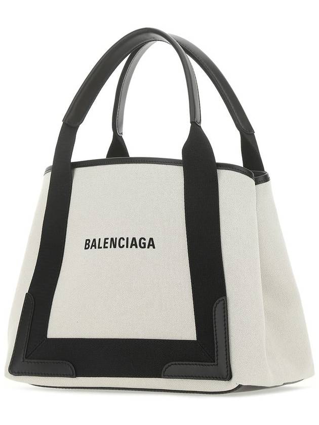Balenciaga Cabas Logo Canvas Small Tote Bag Black