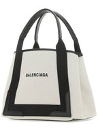Balenciaga Cabas Logo Canvas Small Tote Bag Black