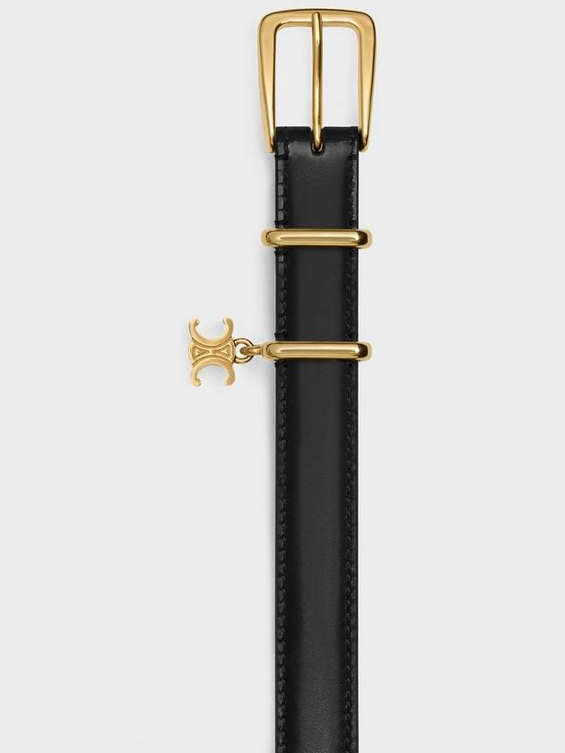 CELINE Taurillon Leather Elegant Charm 1 Belt Black