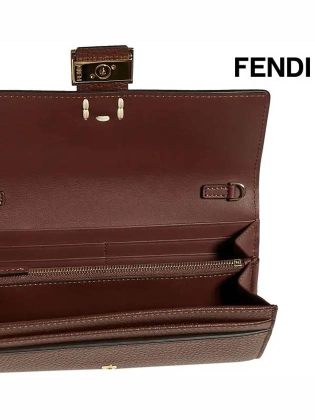 Fendi Baguette Chain Long Wallet Brown