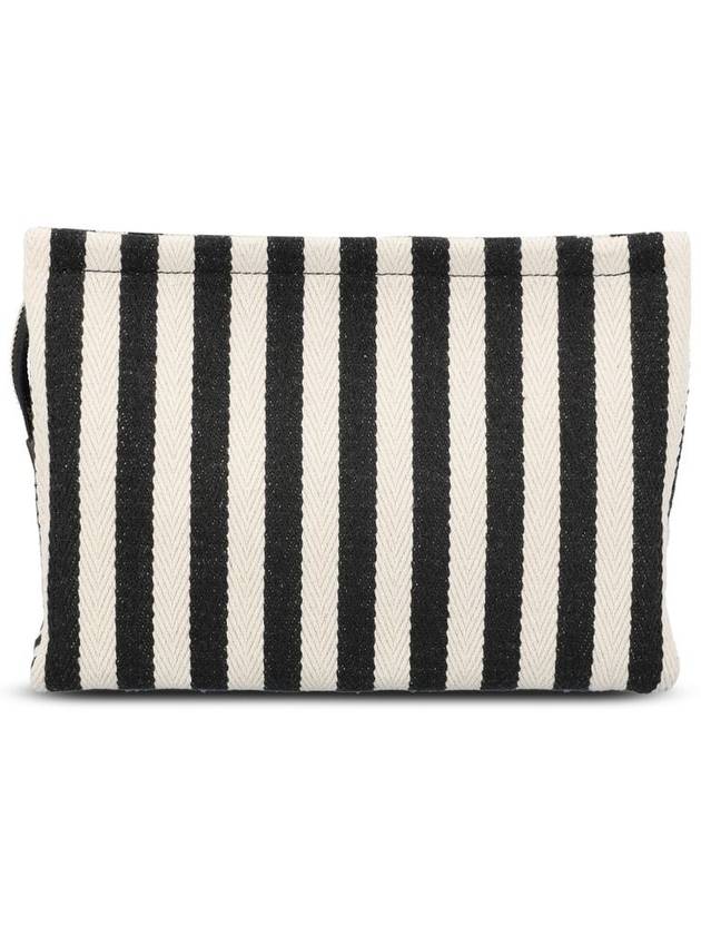 CELINE Thais Striped Pouch Bag Black White