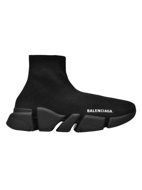 Balenciaga Speed 2.0 High Top Sneakers Shiny Black