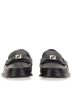 Fendi FF Square Leather Loafers Black