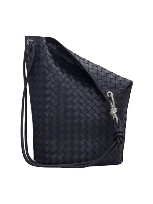 Bottega Veneta Intrecciato Medium Calfskin Tote Bag Navy