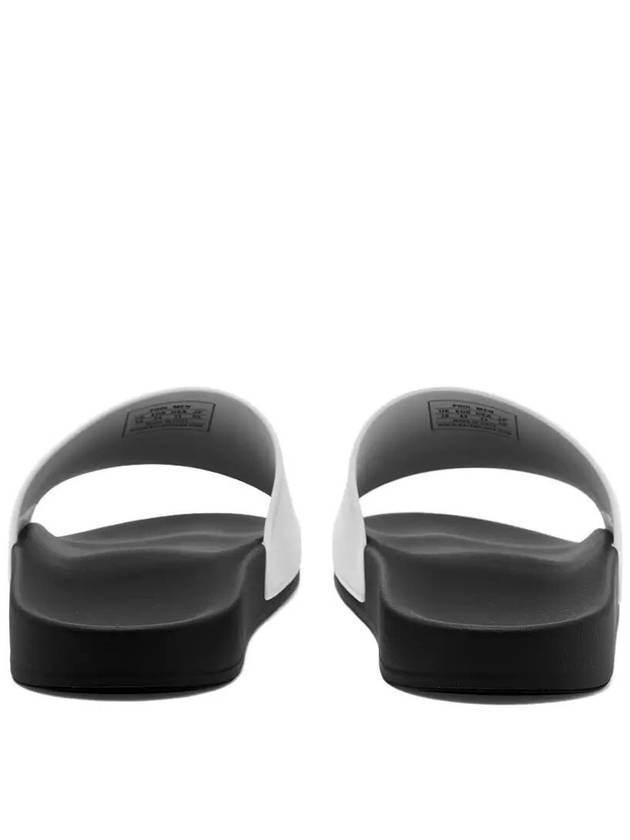 Balenciaga Embossed Logo Band Slippers White Black