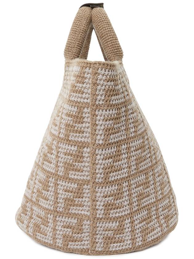 Fendi FF Cashmere Shopping Bag Beige