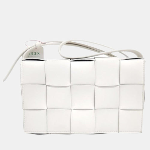 Bottega Veneta White Leather Cassette Shoulder Bag