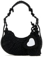 Balenciaga Le Cargol XS Canvas Shoulder Bag Black
