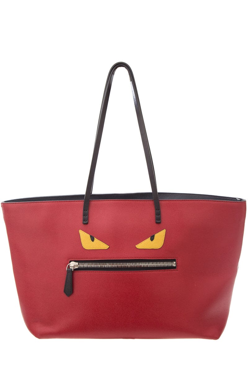 Fendi MONSTER ROLL Red Face Tote