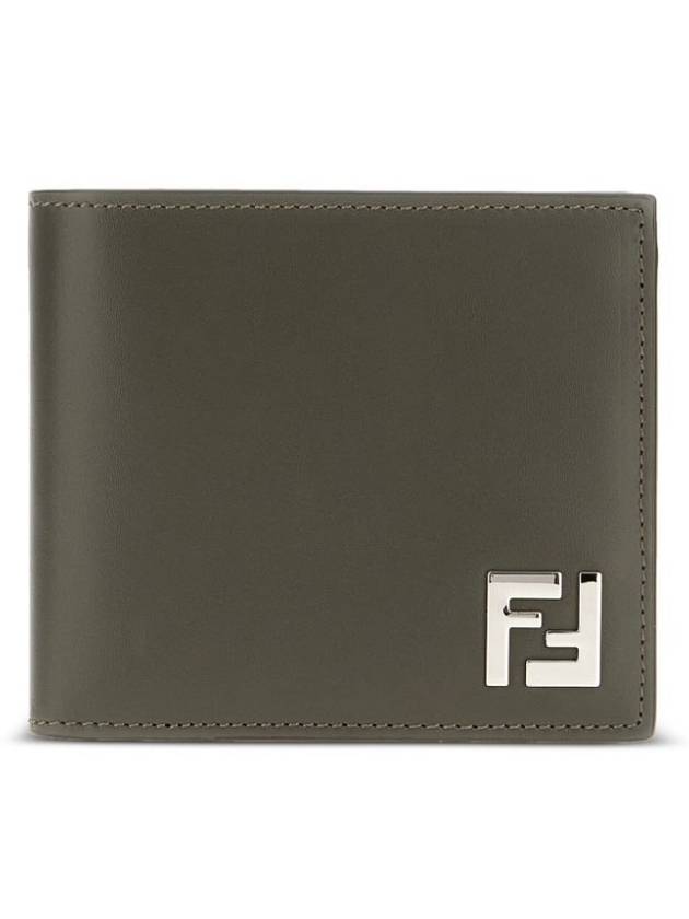 Fendi FF Square Leather Bi-Fold Half Wallet Green