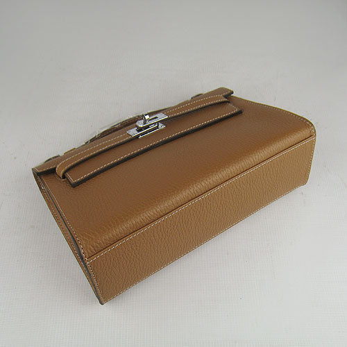 Hermes Kelly 22cm handbag H008 light coffee