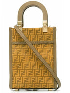 Fendi Logo Pattern Sunshine Small Tote Bag Yellow
