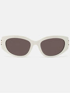Balenciaga Eyewear Bossy Round Sunglasses Ivory Black