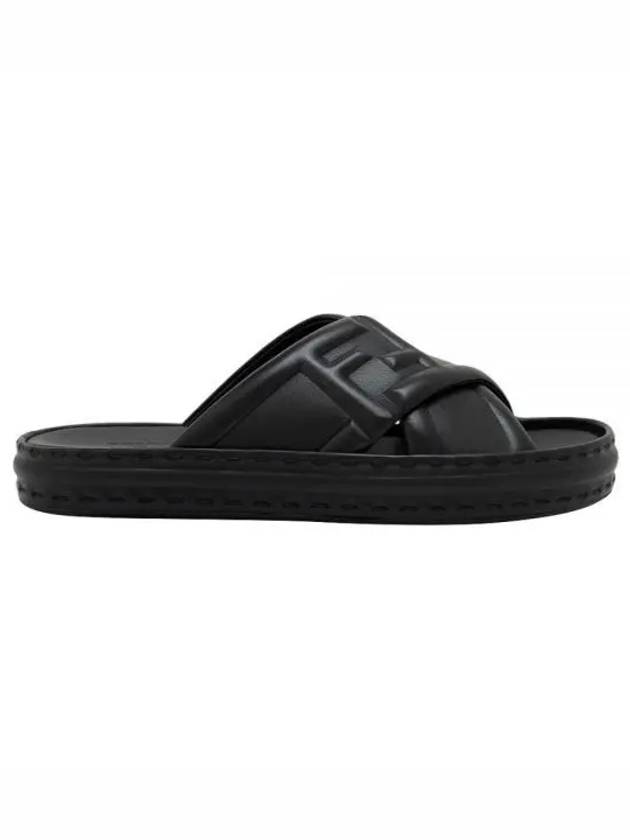 Fendi FF Logo Cross Slippers Black
