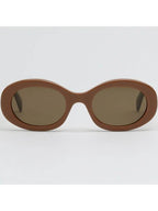 CELINE Eyewear Triomphe Logo Temple Sunglasses Brown