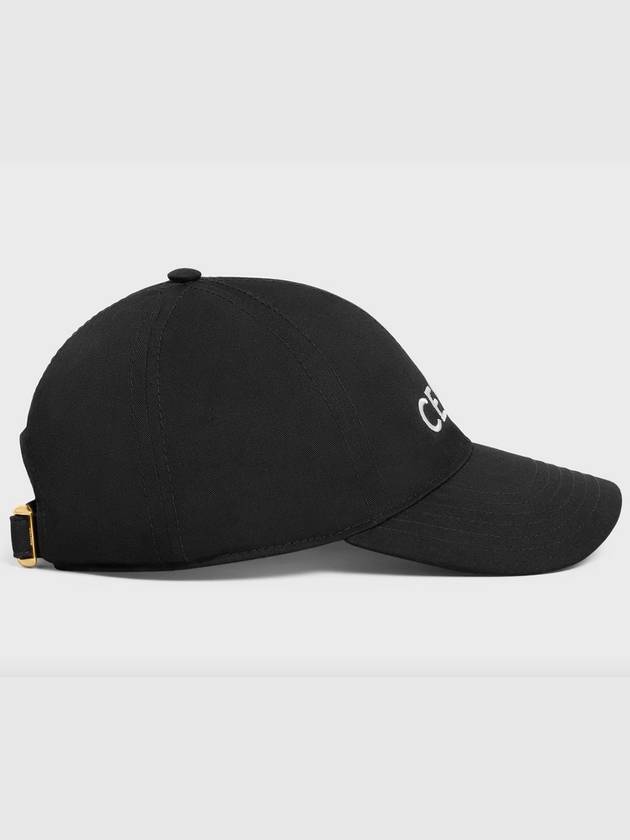 CELINE Embroidered Logo Cotton Ball Cap Black