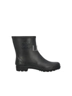 CELINE Logo Patch Natural Rubber Mid Rain Boots Black